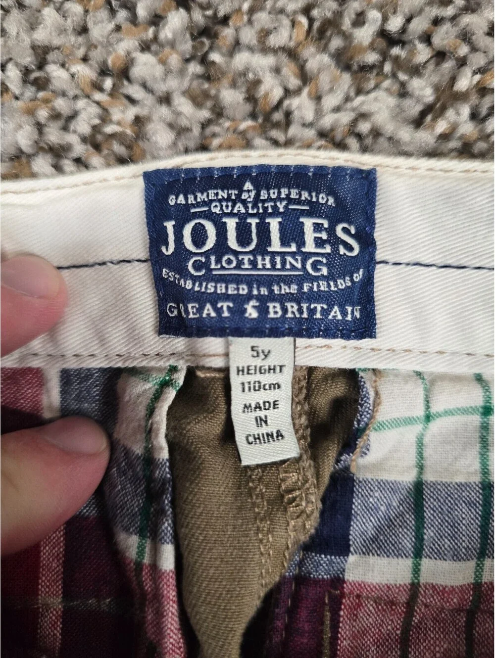 Joules Clothing Boys Sz 5 Classic Straight Leg Cargo Khaki Pants Beige Tan